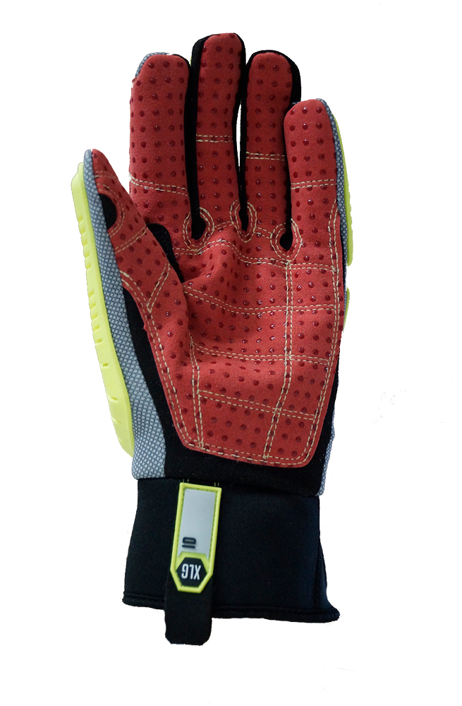 Black/Orange X-Large CrudeHands 9075-G1-SS-XL Smart Skin Warm Weather Impact Gloves 